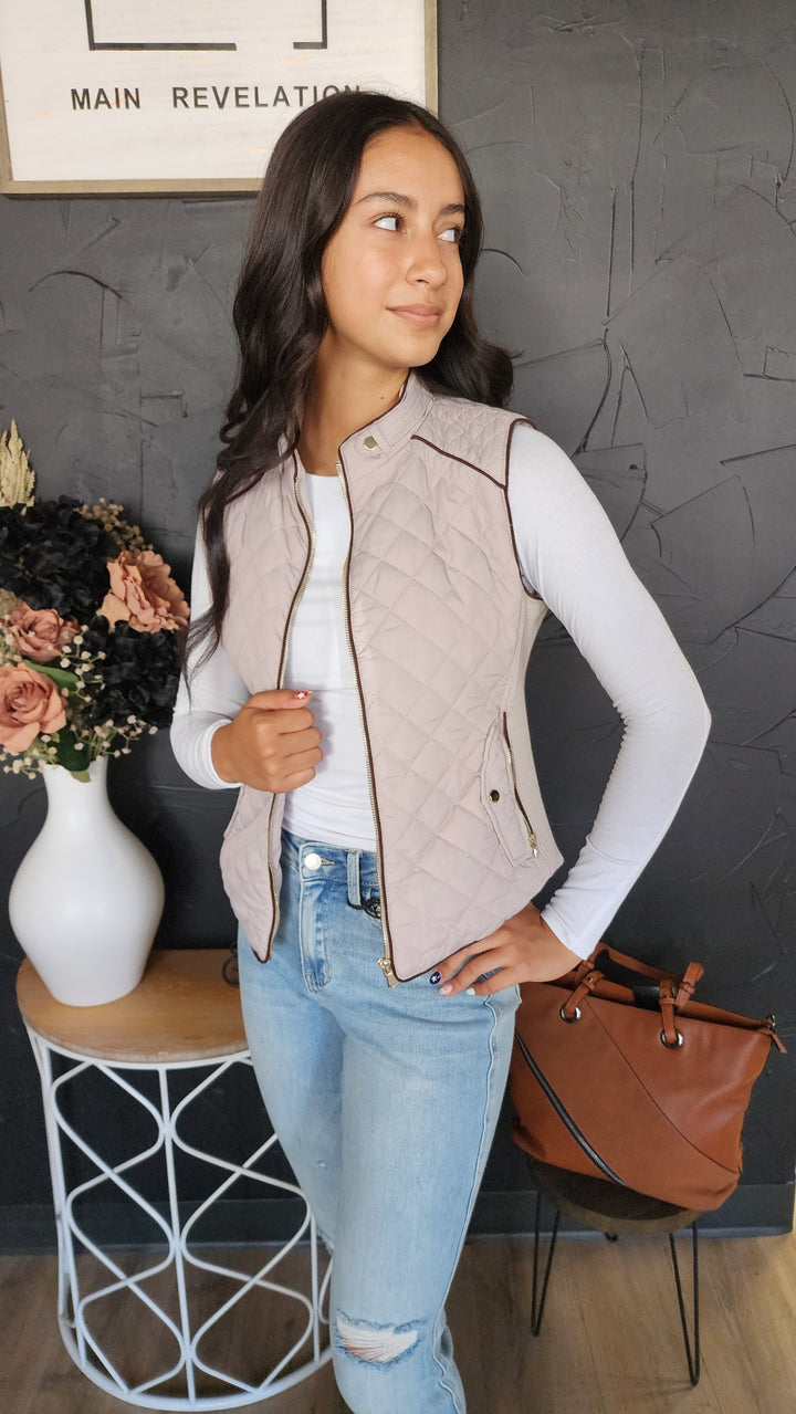 Quilted Zip Up Vest