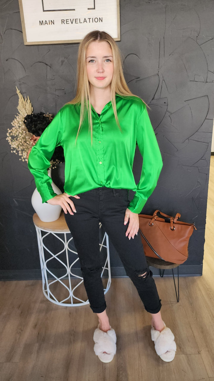 Satin Button Up