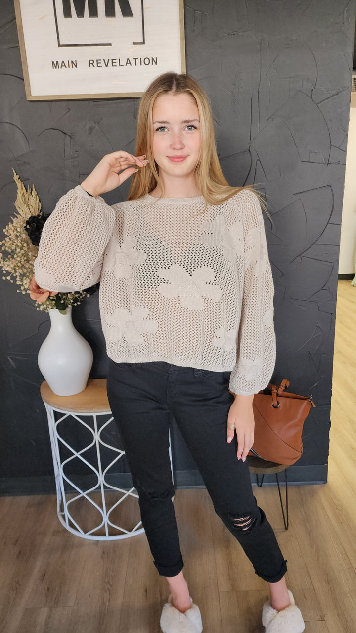 Knitted Flower Sweater