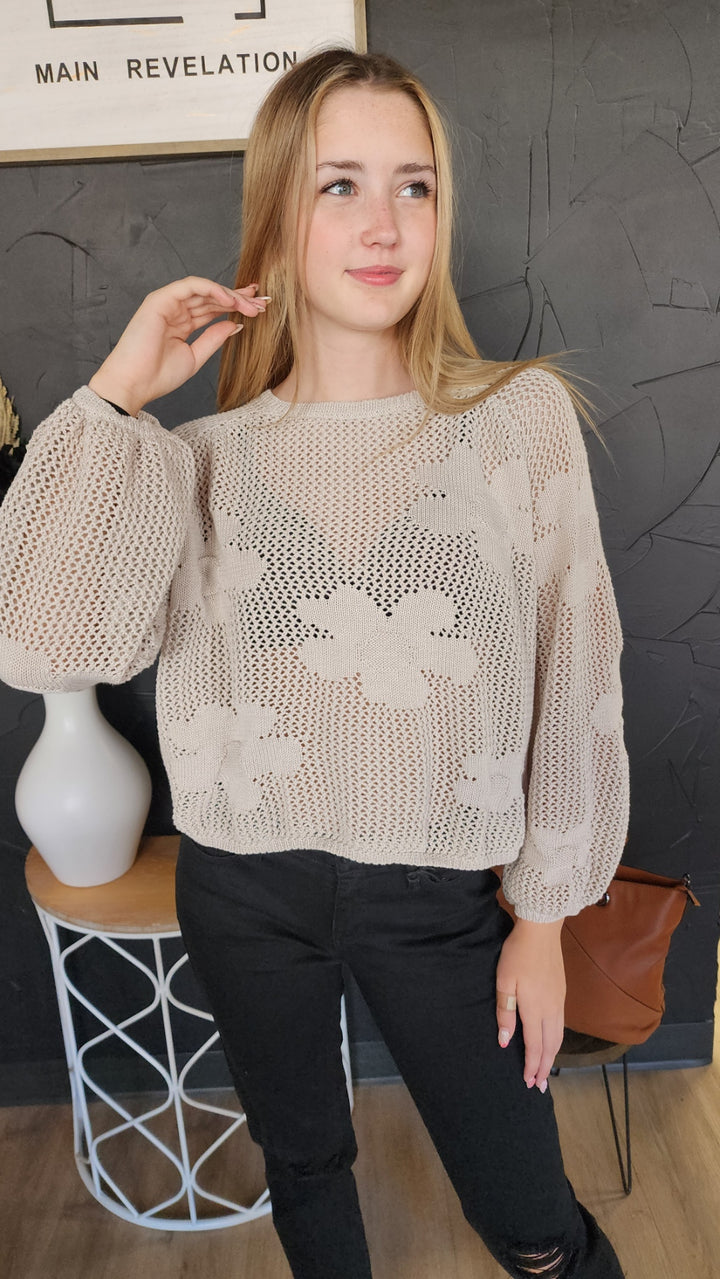 Knitted Flower Sweater