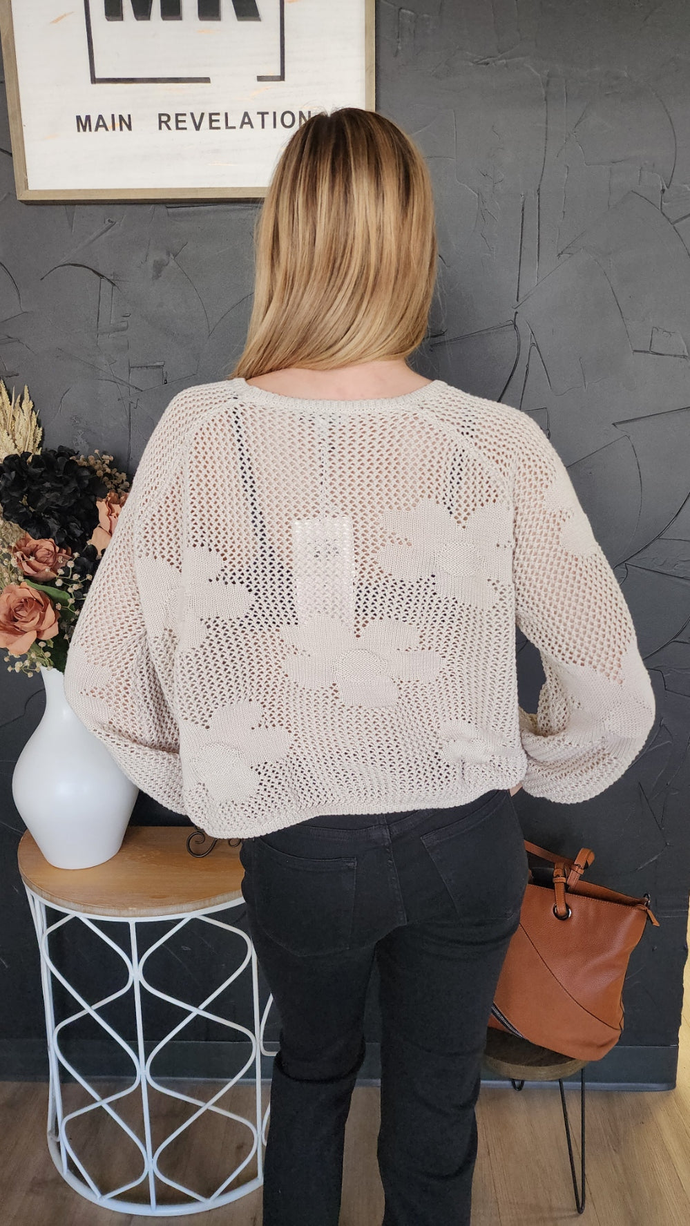 Knitted Flower Sweater
