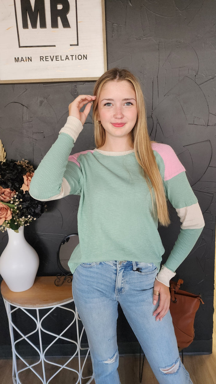 Sage Colorblock L/S