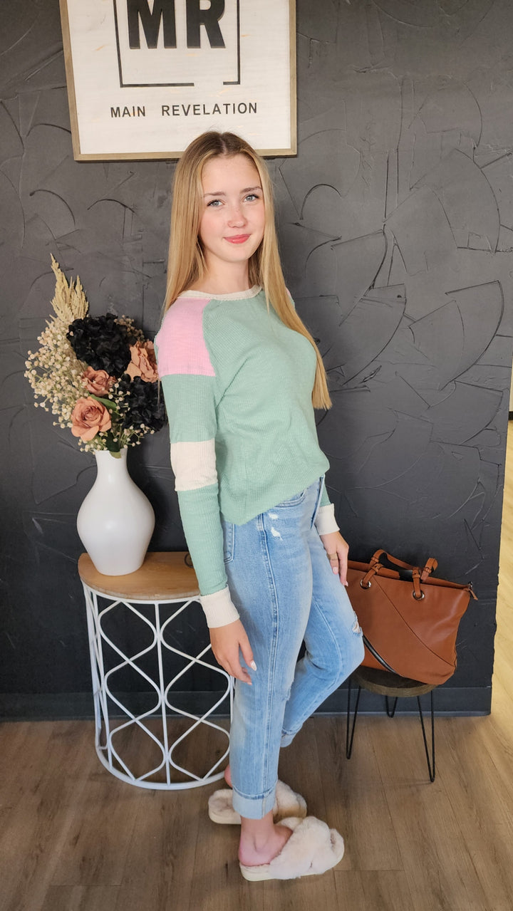 Sage Colorblock L/S