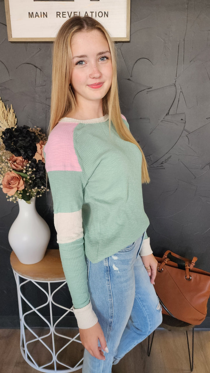 Sage Colorblock L/S