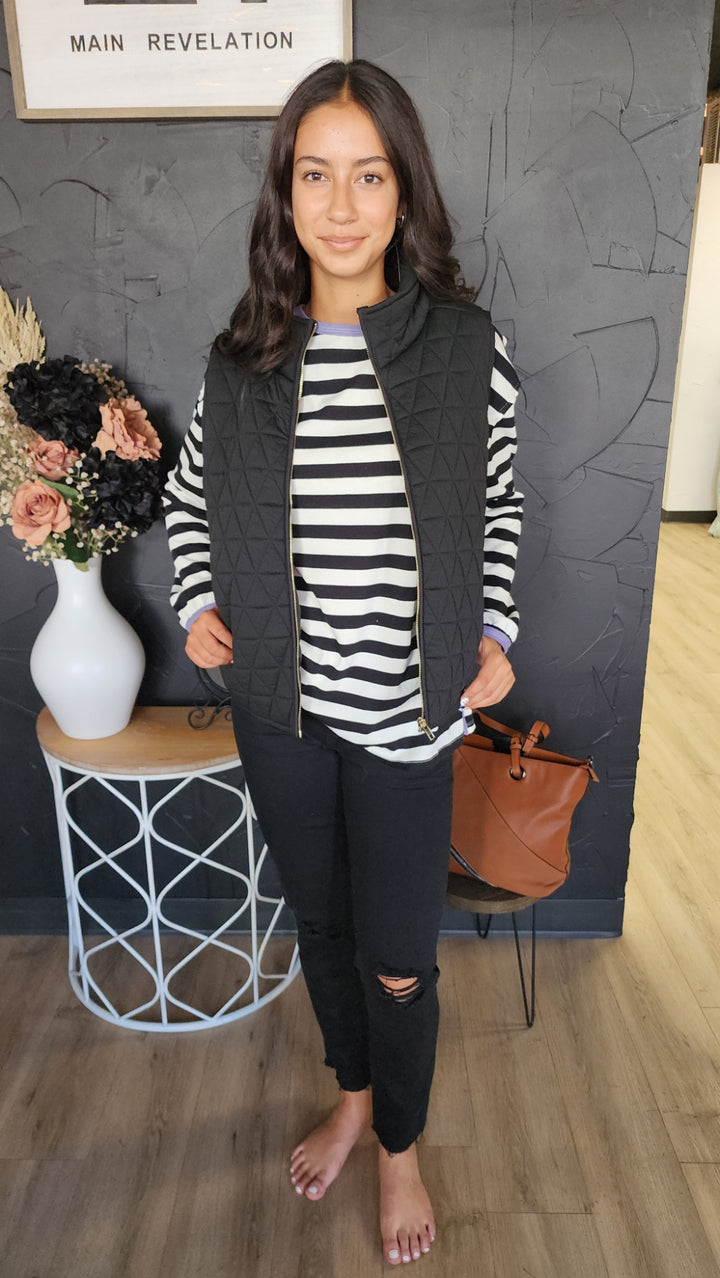 Black Zip Up Vest