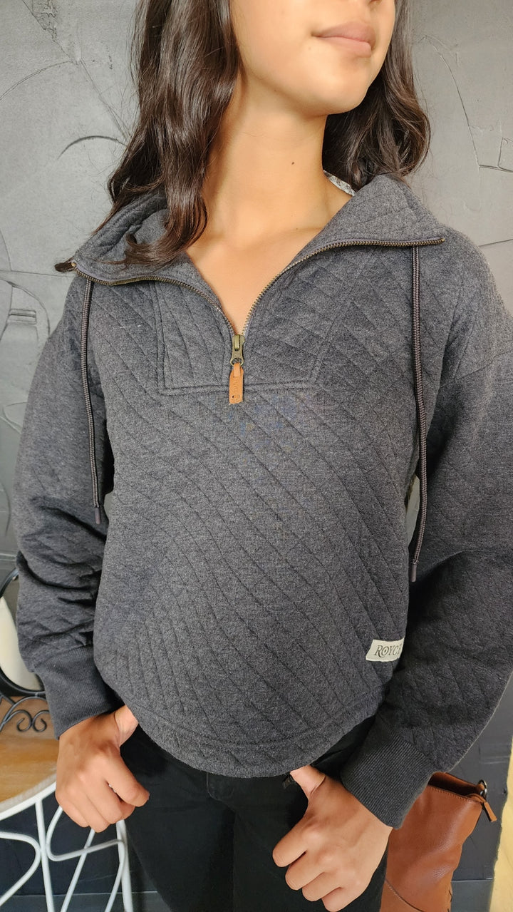 Quilted Waist Length 1/4 Zip Pullover
