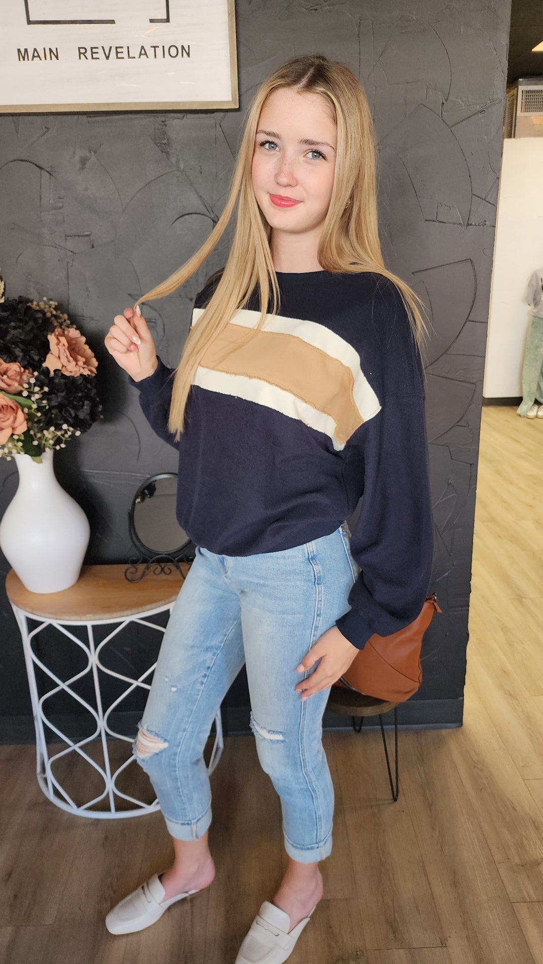 Navy Banner Sweatshirt