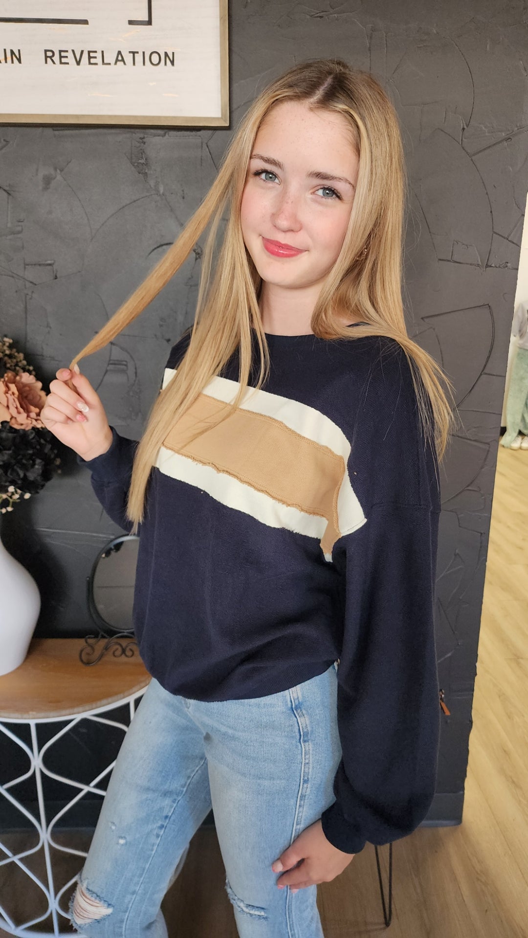 Navy Banner Sweatshirt