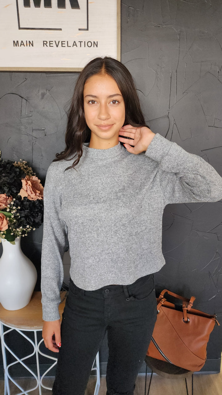 Brushed Sweater Mock Neck