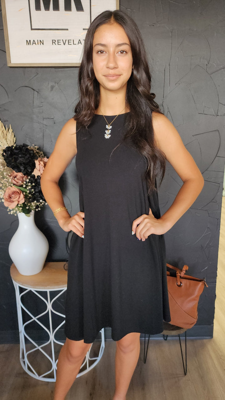 Sleeveless Black Mini Dress