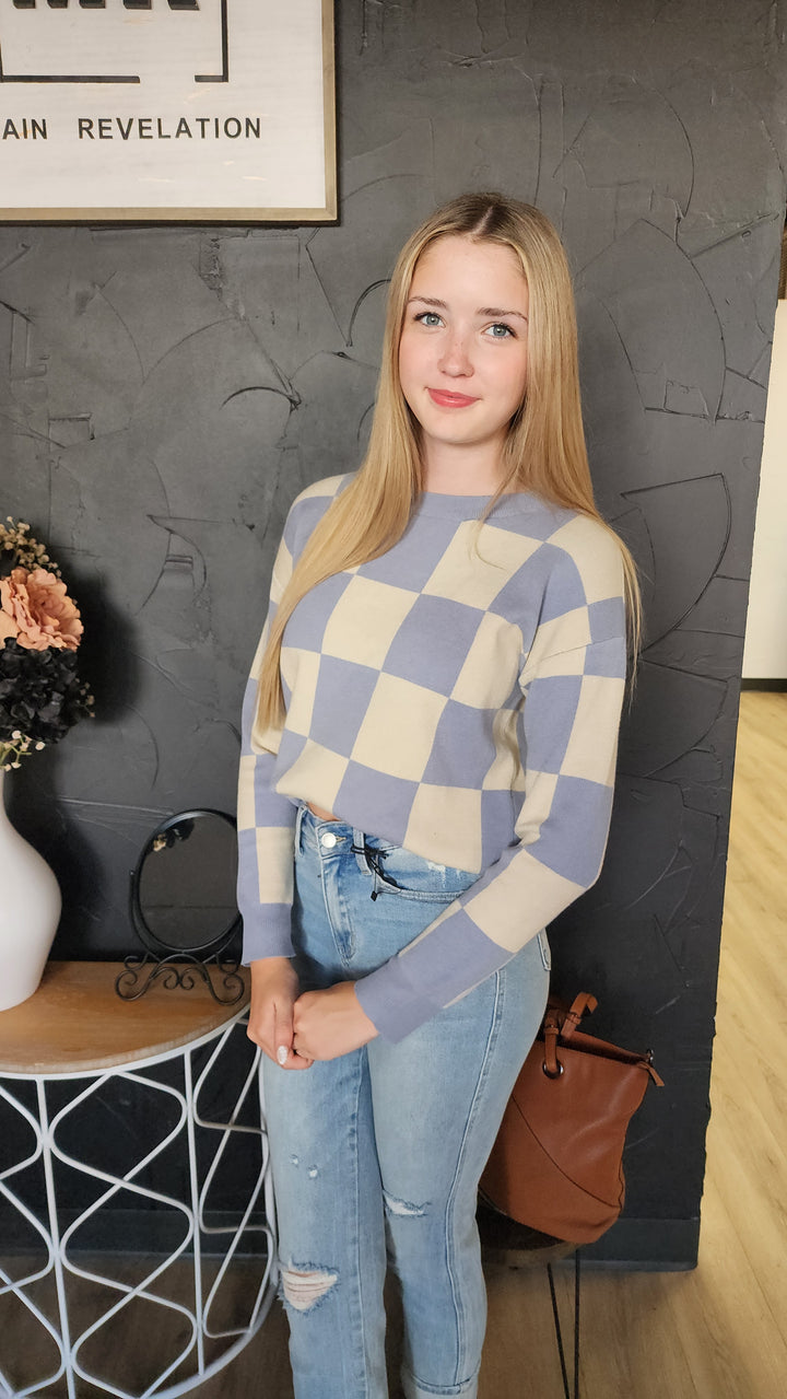 Checkered Pattern Sweater