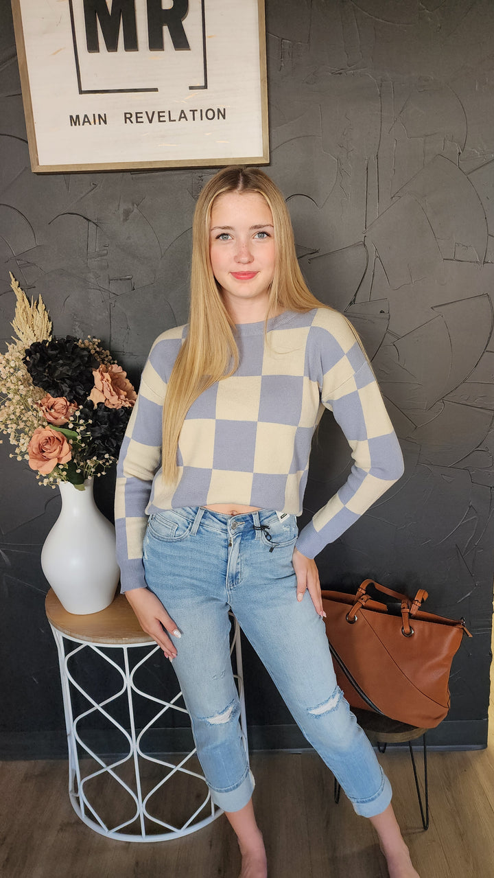Checkered Pattern Sweater