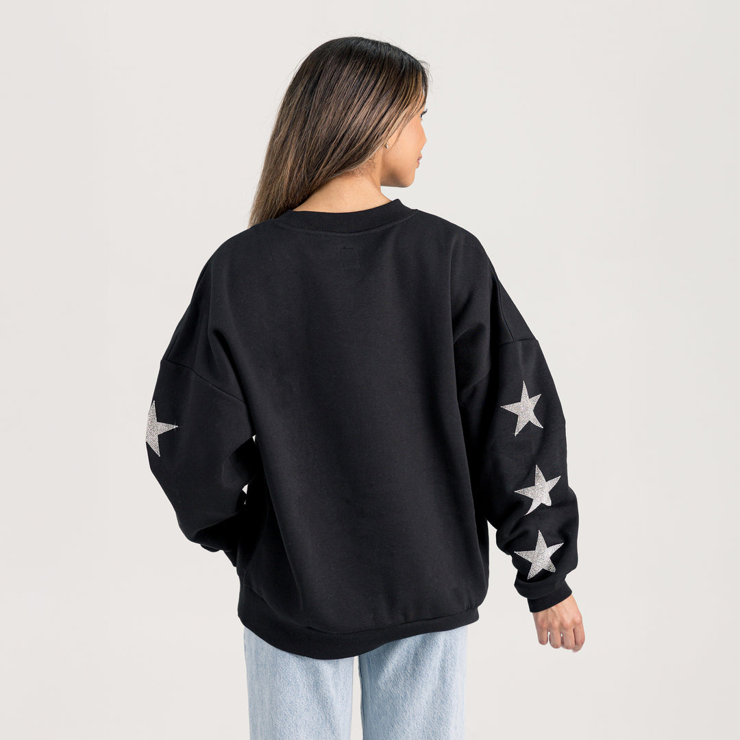 Kansas State Wildcats Embellished Star Sleeve Crewneck
