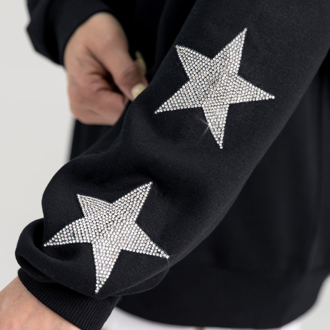 Kansas State Wildcats Embellished Star Sleeve Crewneck