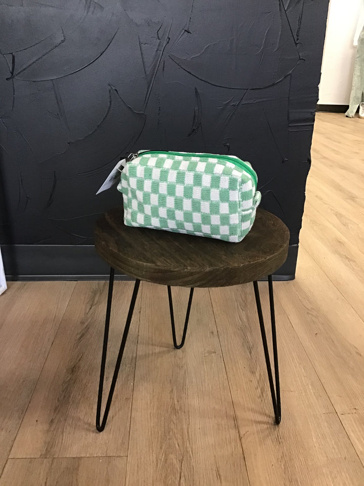 Checkered Makeup Bag