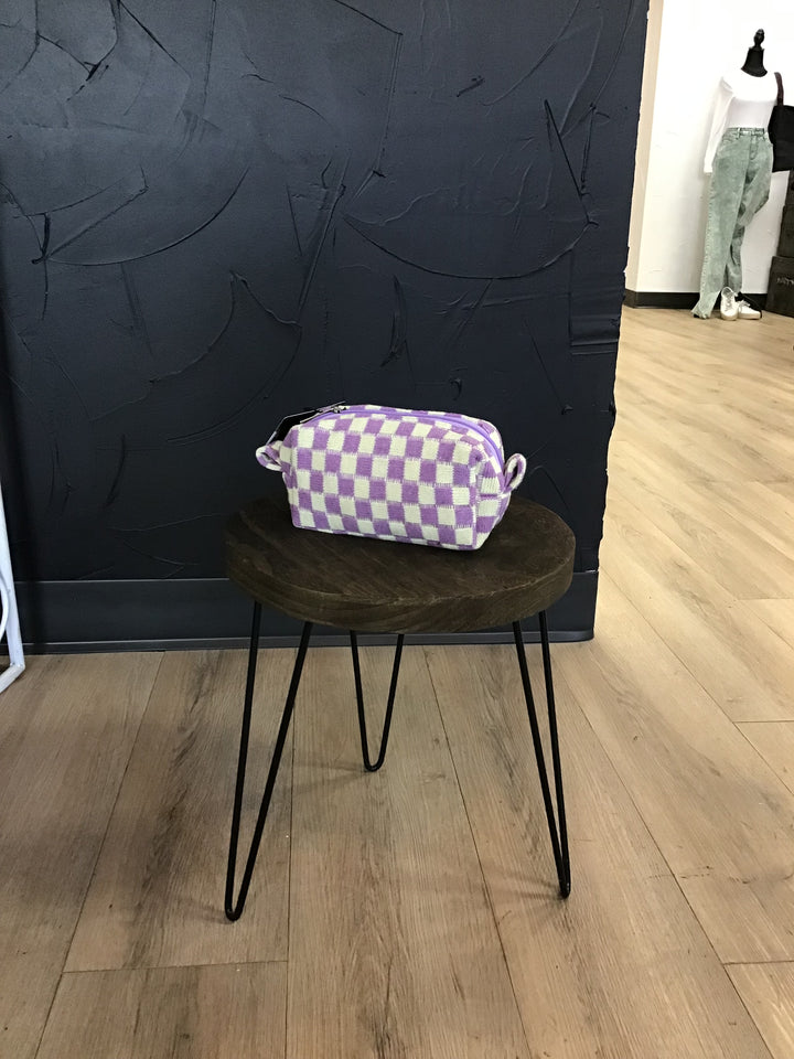 Checkered Makeup Bag