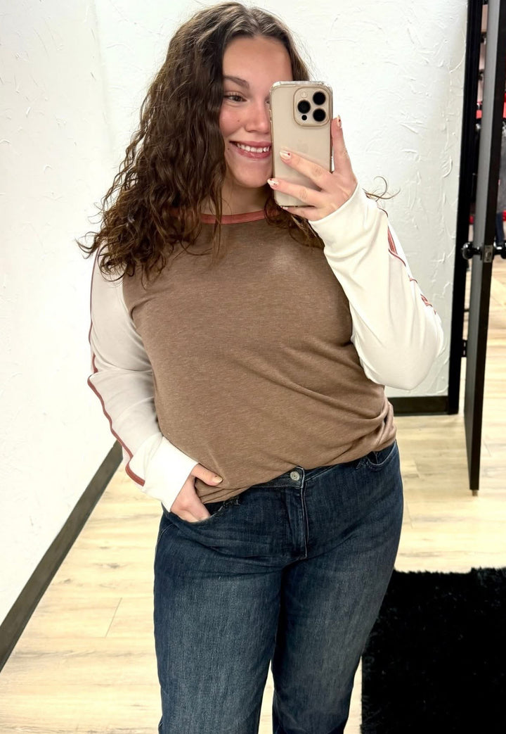 Light Brown Raglan L/S