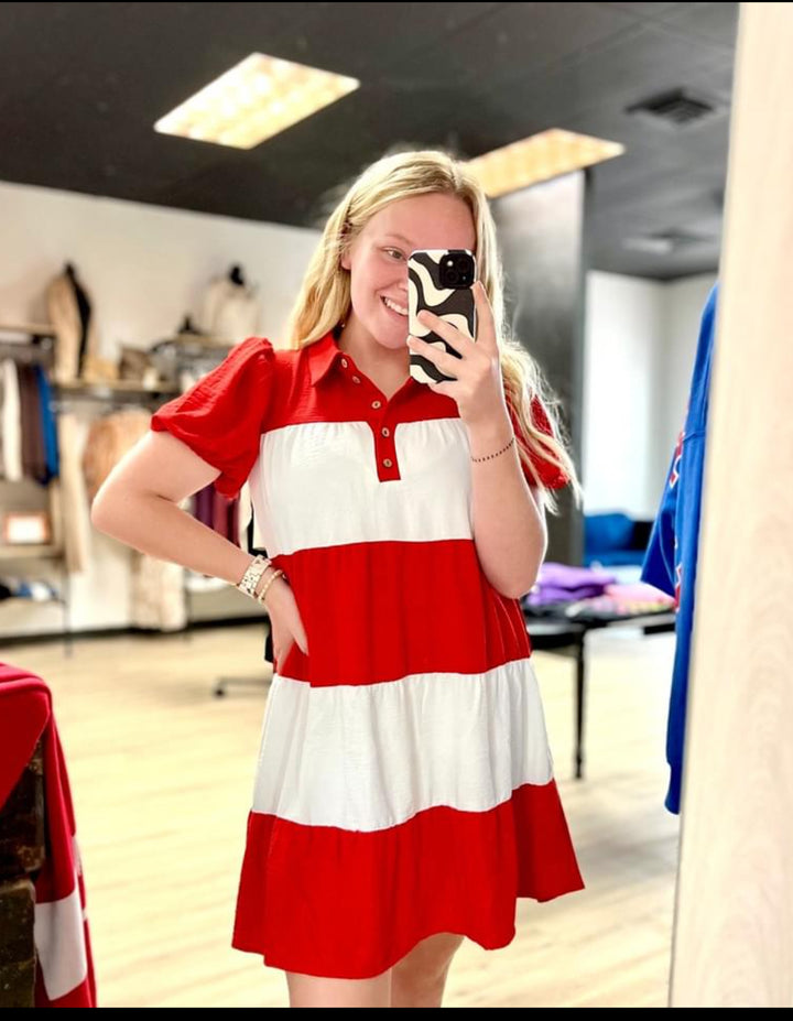 Color Block Tiered Dress
