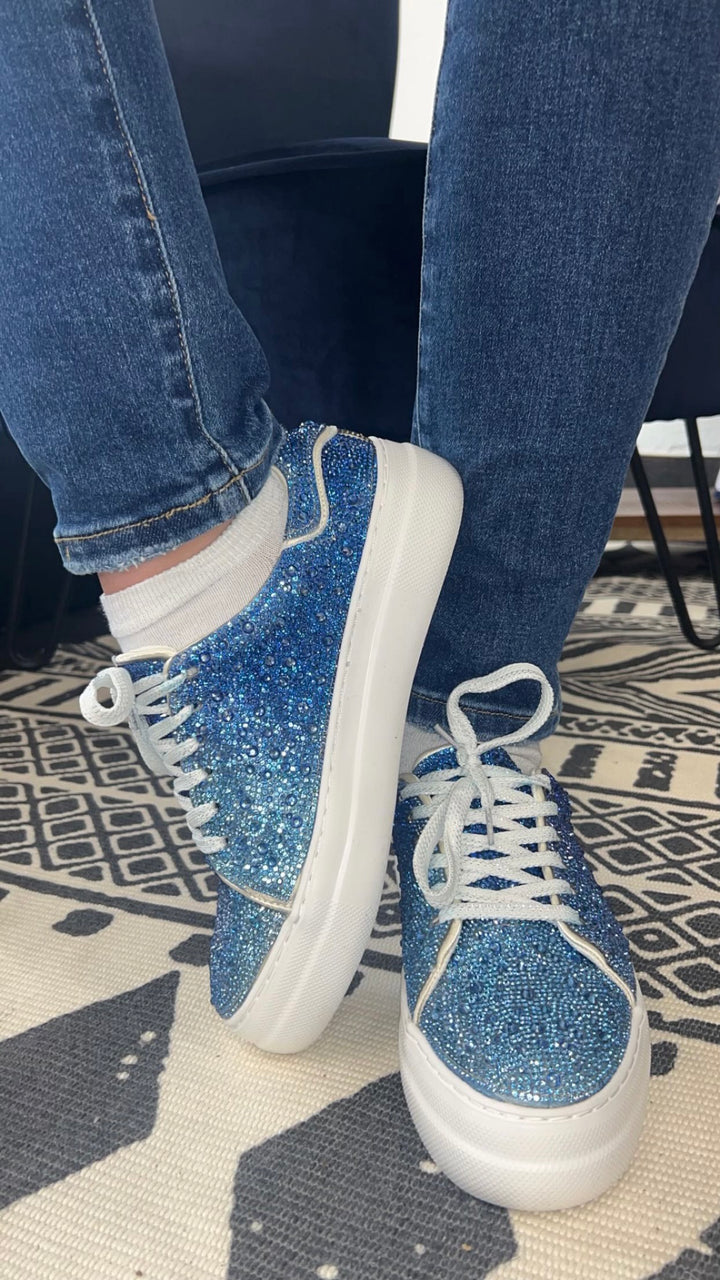 Bedazzled Ombre Blue Shoes