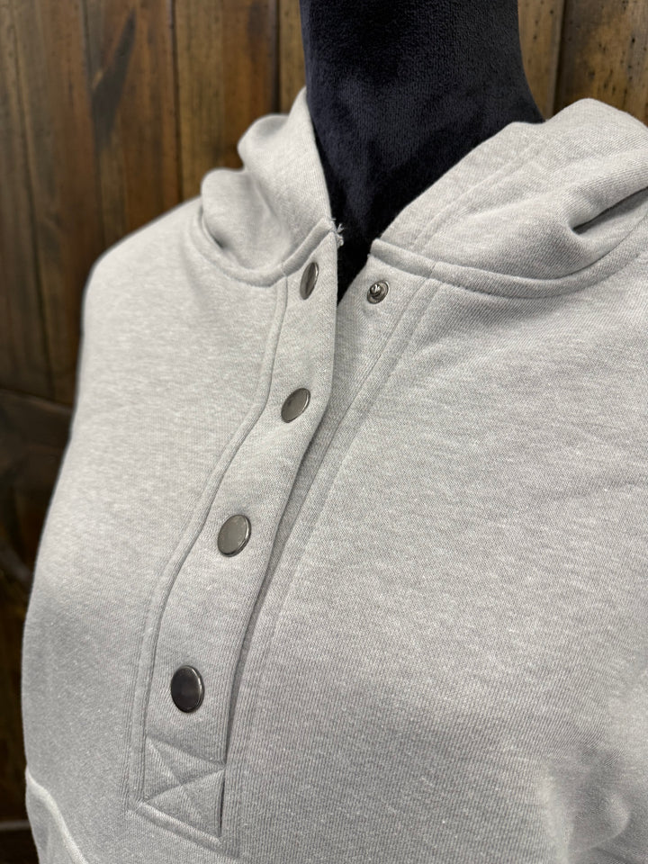 Gray 1/4 Button Pullover