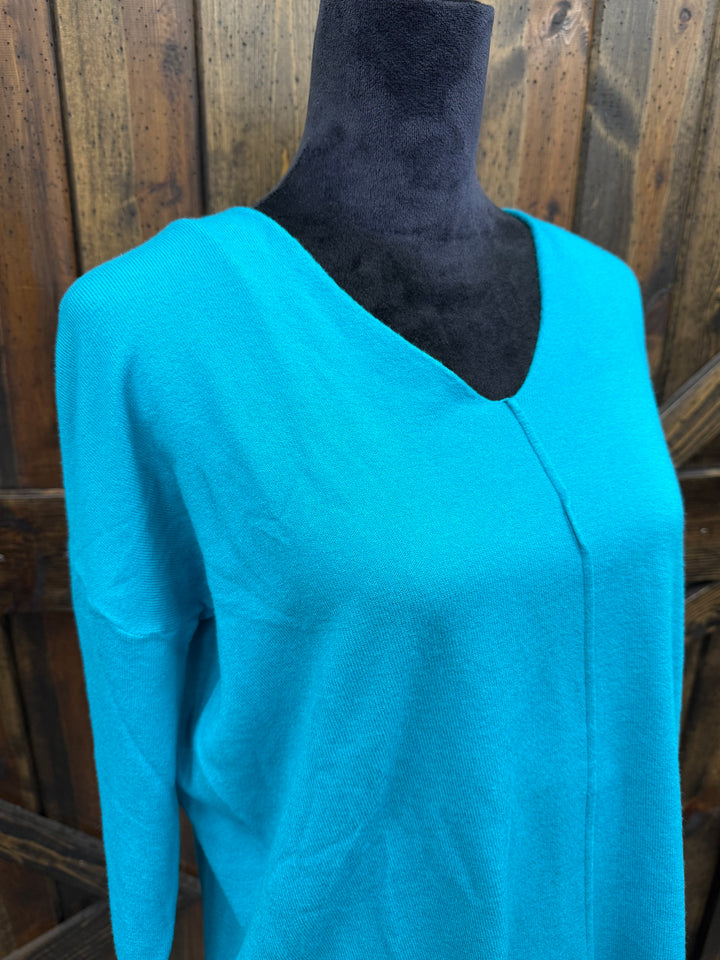Ice Blue V-Neck Sweater