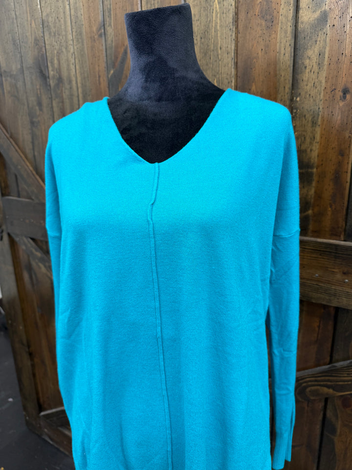 Ice Blue V-Neck Sweater