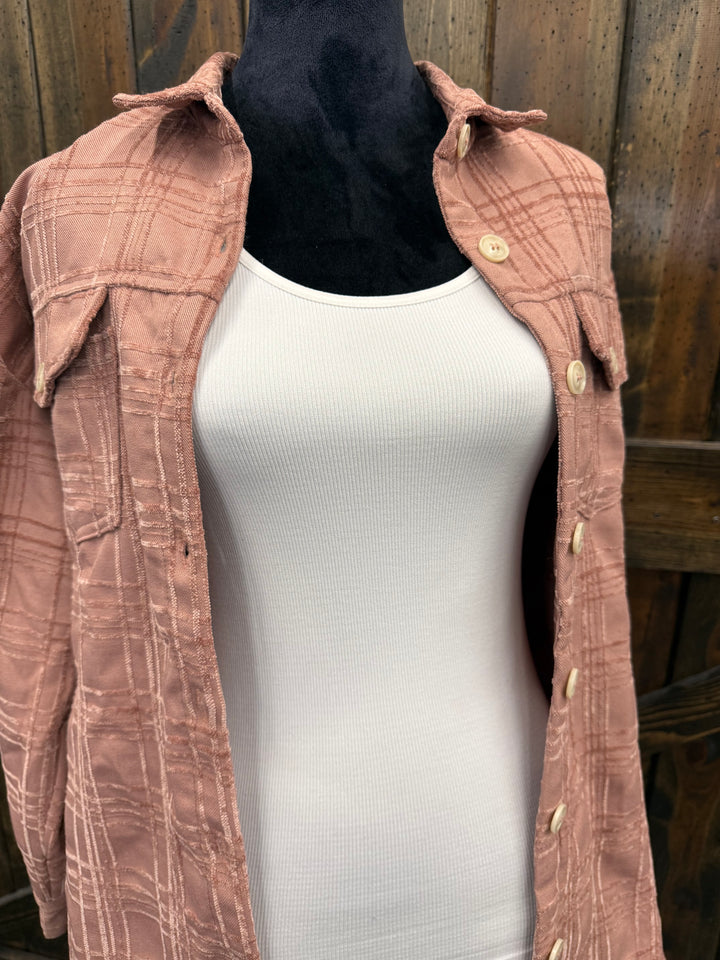 Mauve Woven Shacket