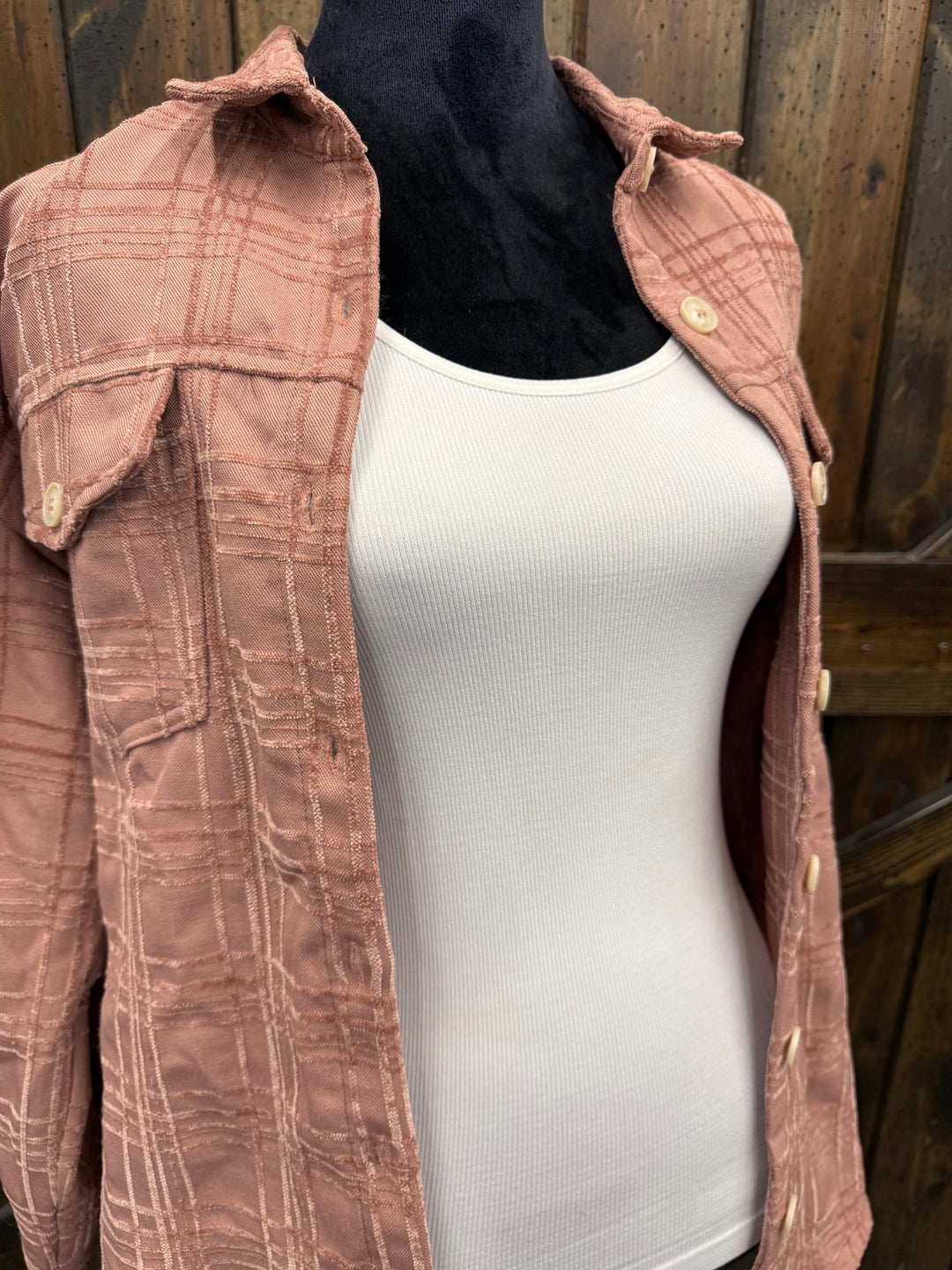 Mauve Woven Shacket