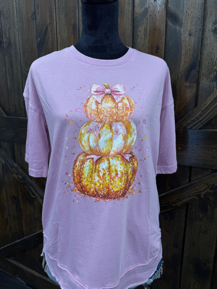 Bow Pumpkin Stack Graphic Tee