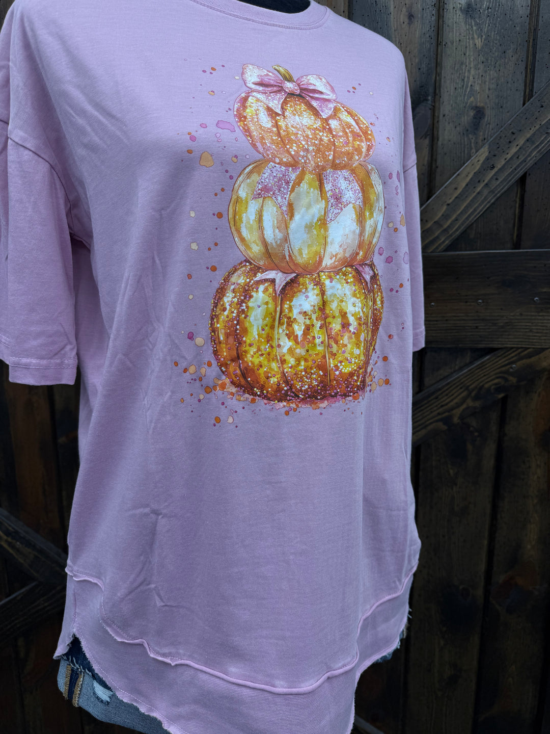 Bow Pumpkin Stack Graphic Tee