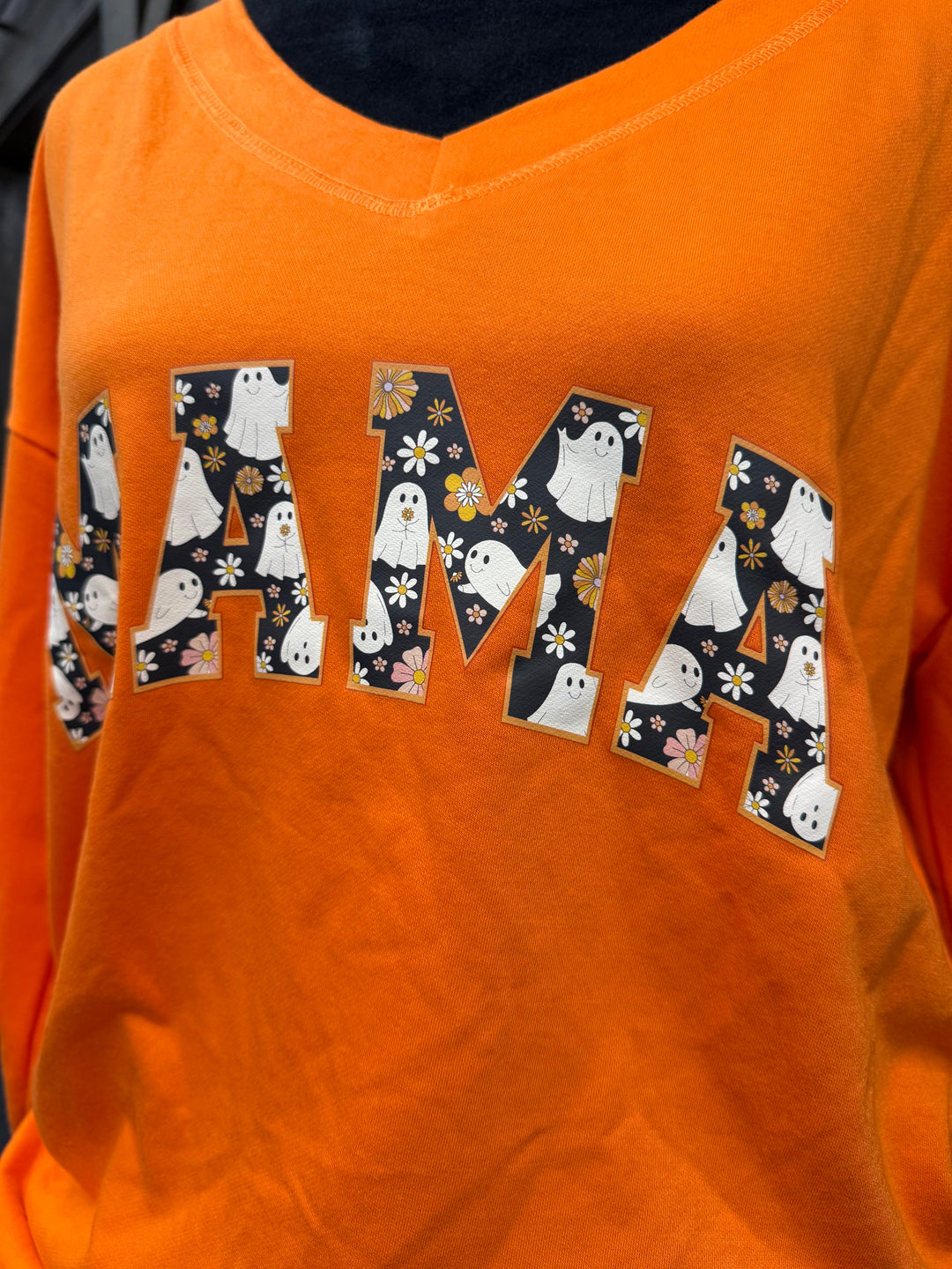 "Mama" Ghost V-Neck L/S