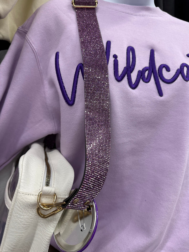 Purple Rhinestone Bag Strap
