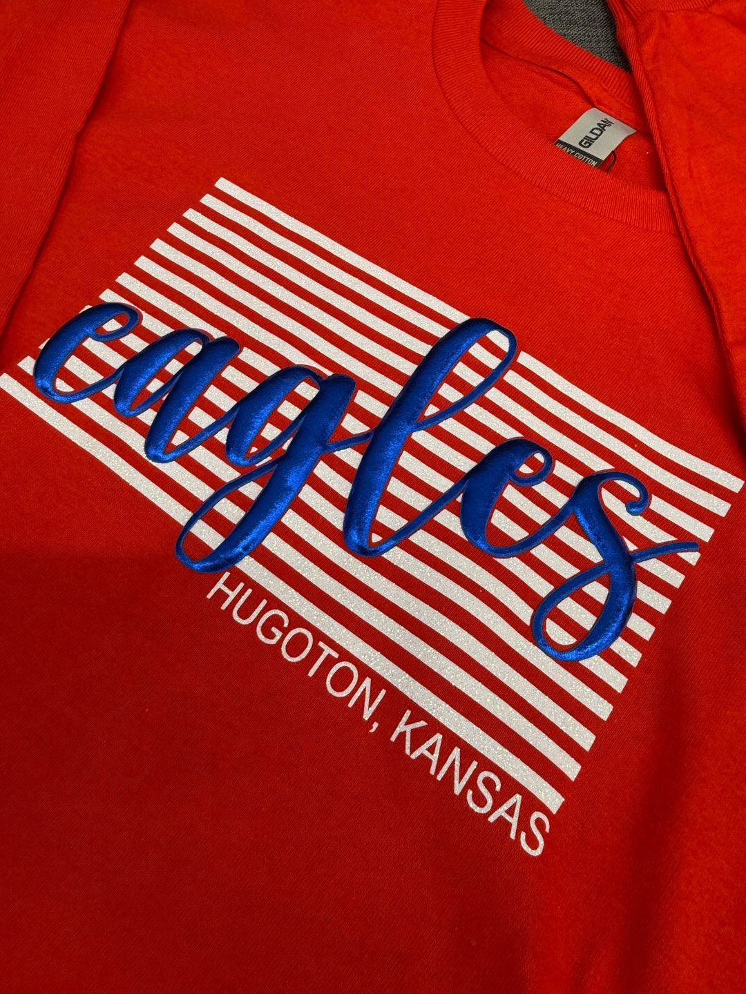 Eagles Glitter Puff Red Long Sleeve