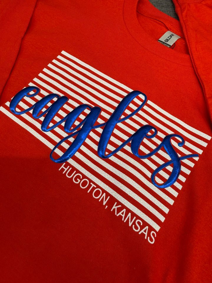 Eagles Glitter Puff Red Long Sleeve