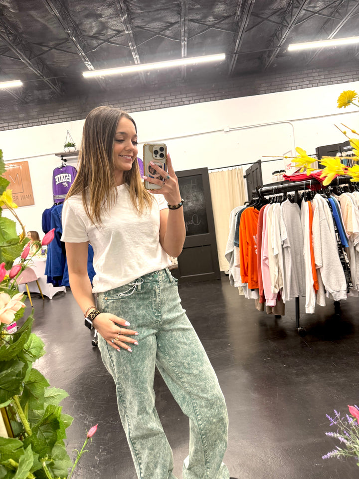 Green Dad Jeans No Distress JB88966