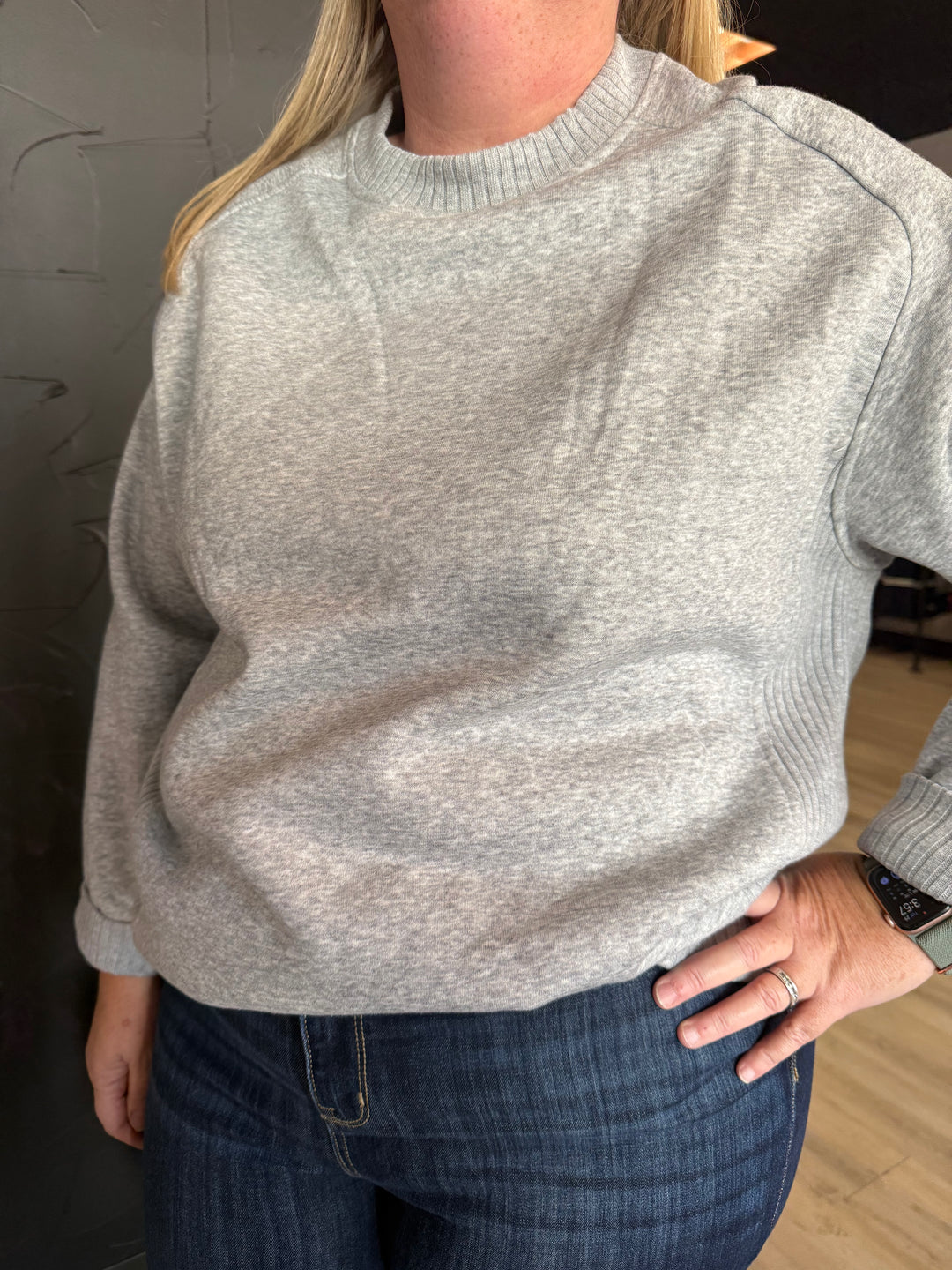 Gray French Terry Crewneck