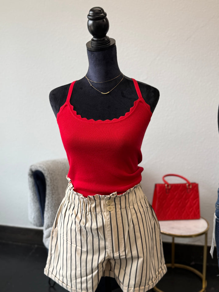 Scalloped Knit Tank Top