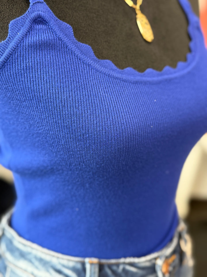 Scalloped Knit Tank Top