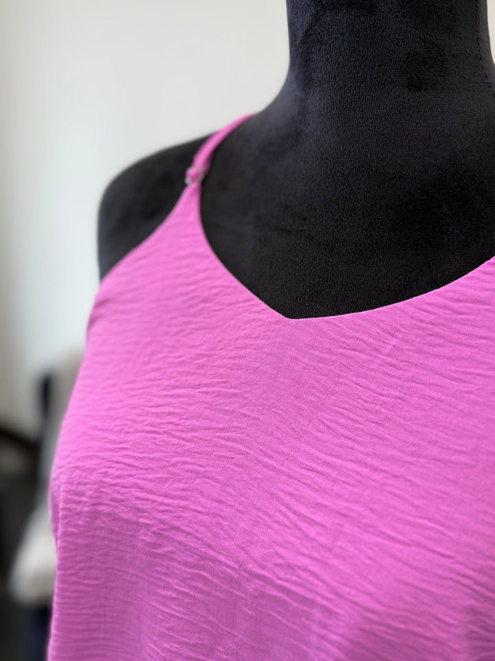 V-Neck Cami Tank- Pink
