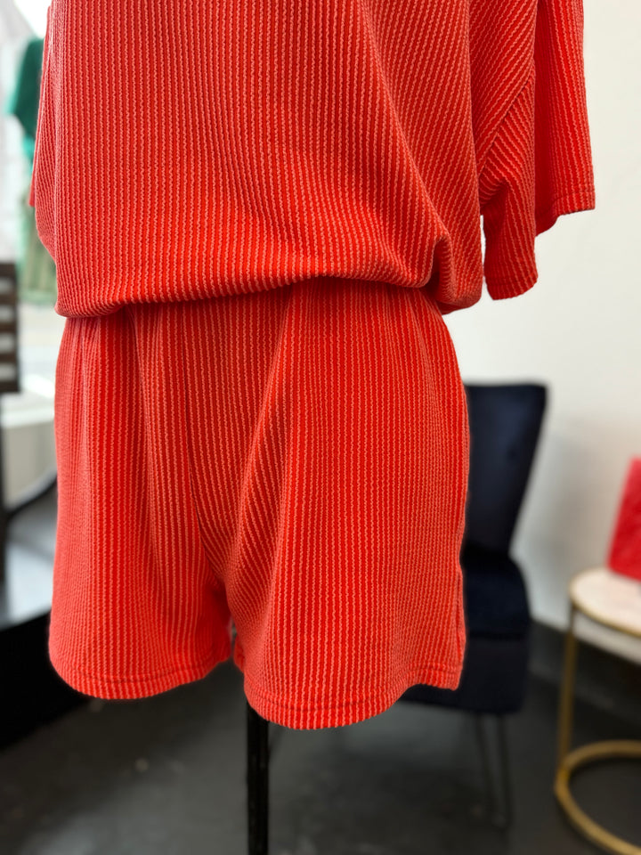 Coral Quilted Shorts