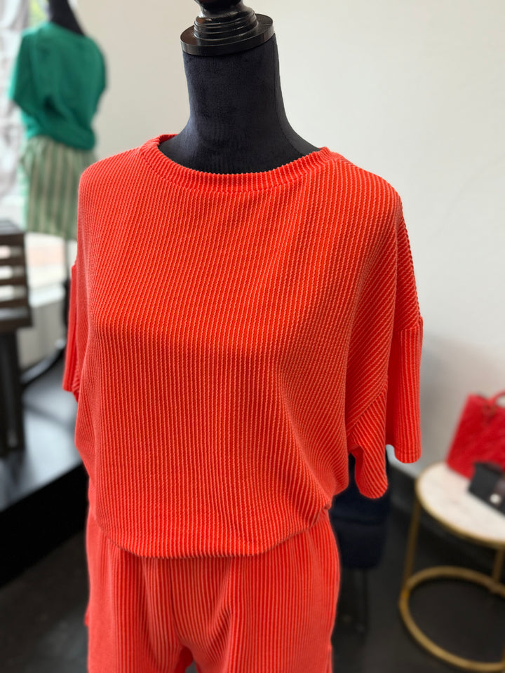 Coral Quilted Top