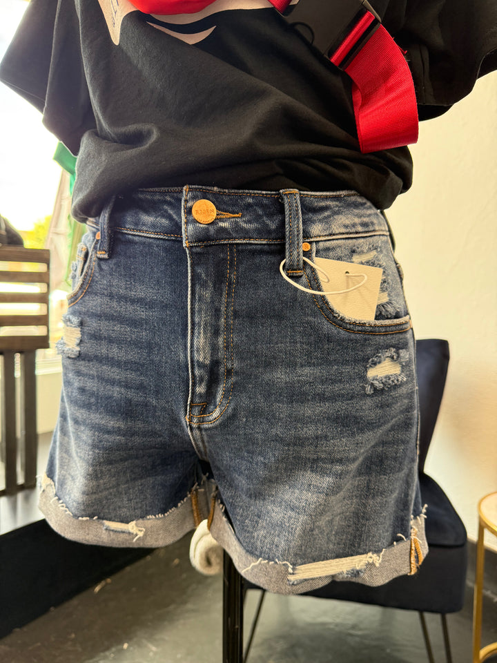 Risen Mid Rise Cuffed Shorts