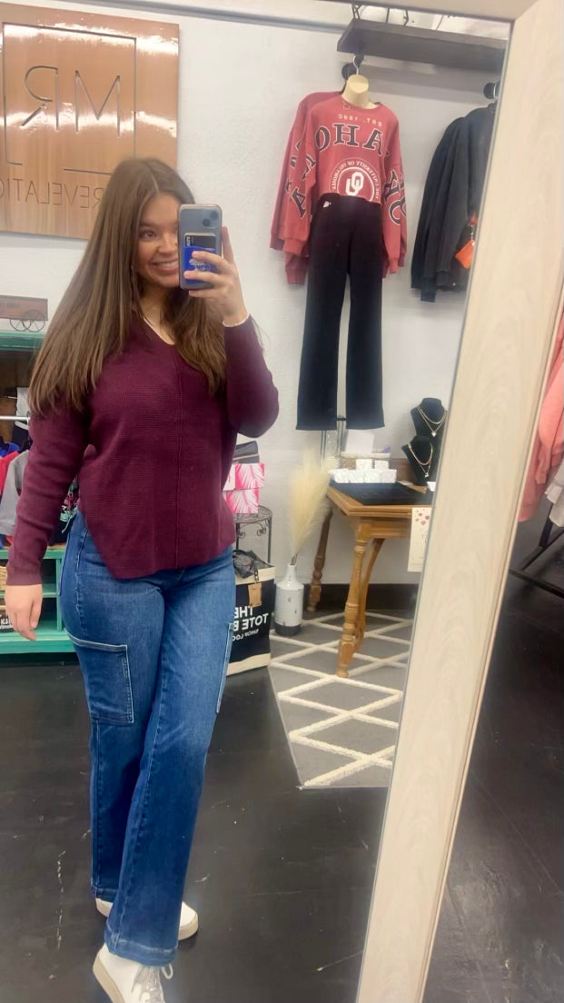 Fig V-Neck Sweater