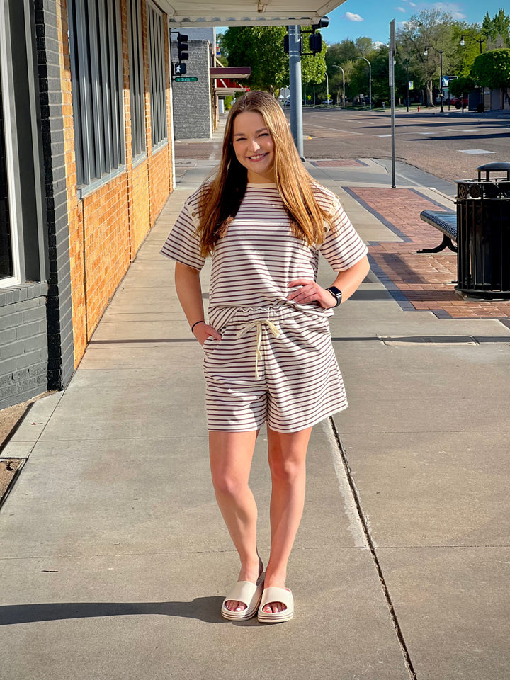 Striped Knit Shorts