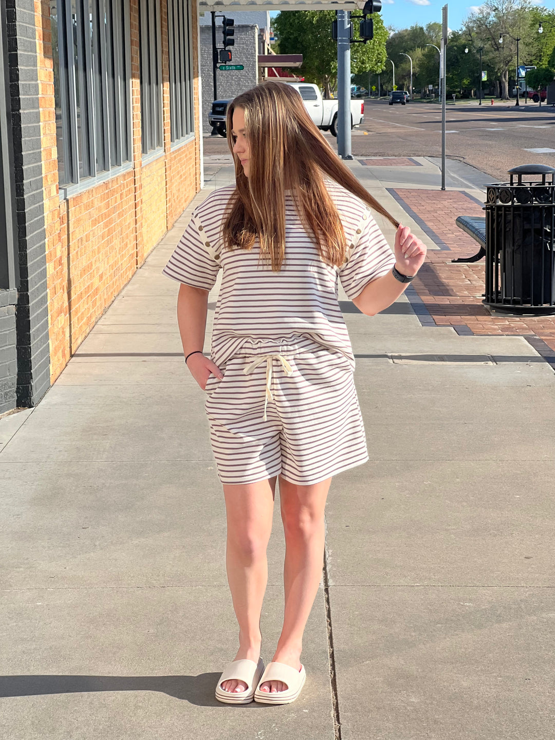 Striped Knit Shorts