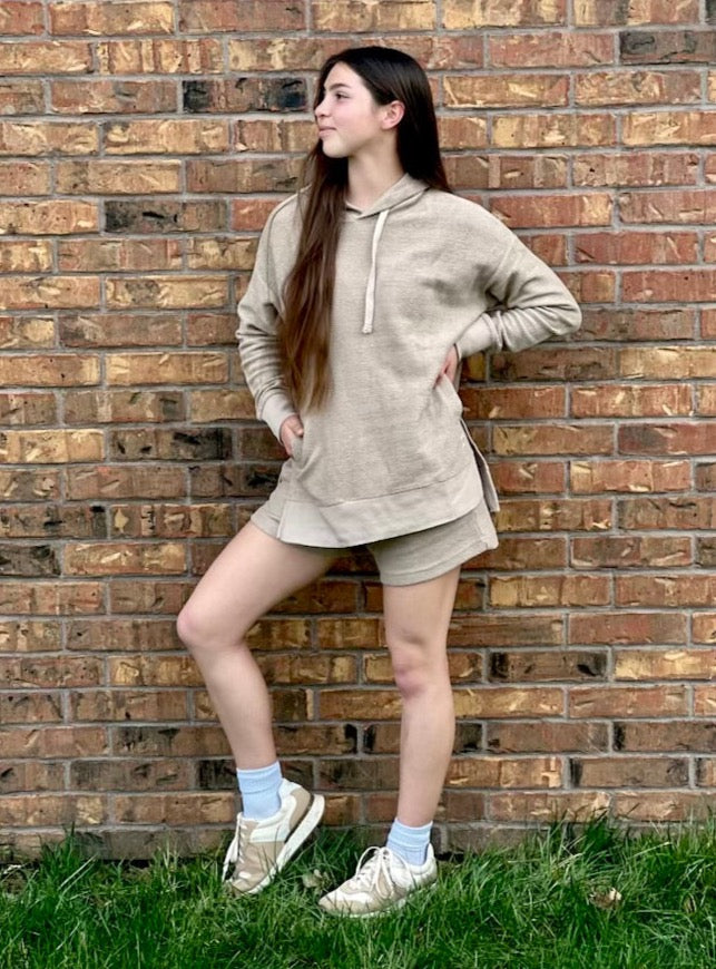 Sand Herringbone Shorts