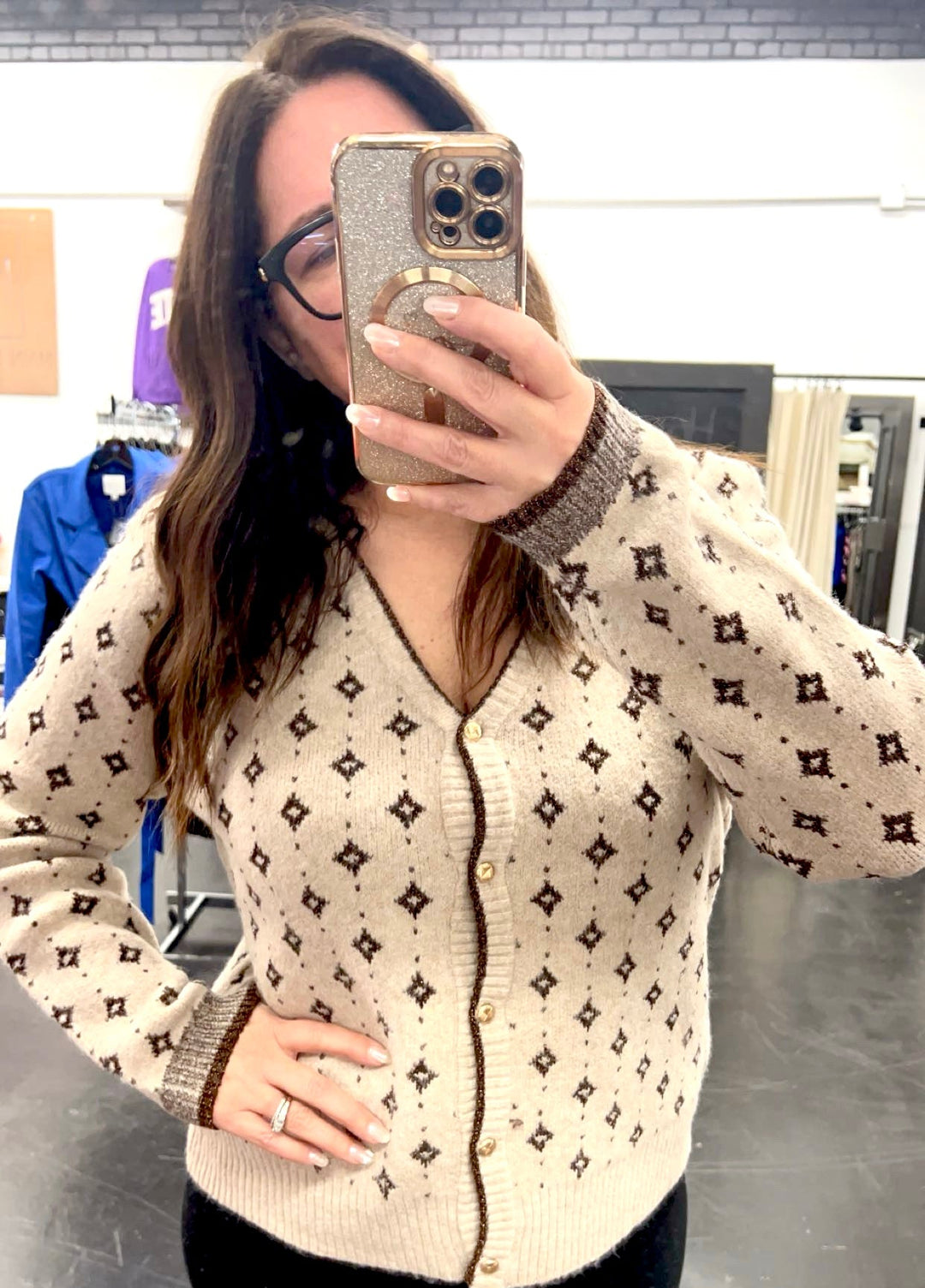 Luxe Cardigan w/ Metallic Detail