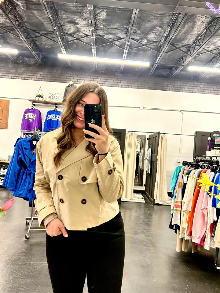 Short Double Breast Trench Jacket