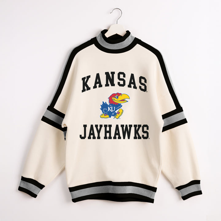 Kansas Jayhawks Oversized Turtleneck Pullover