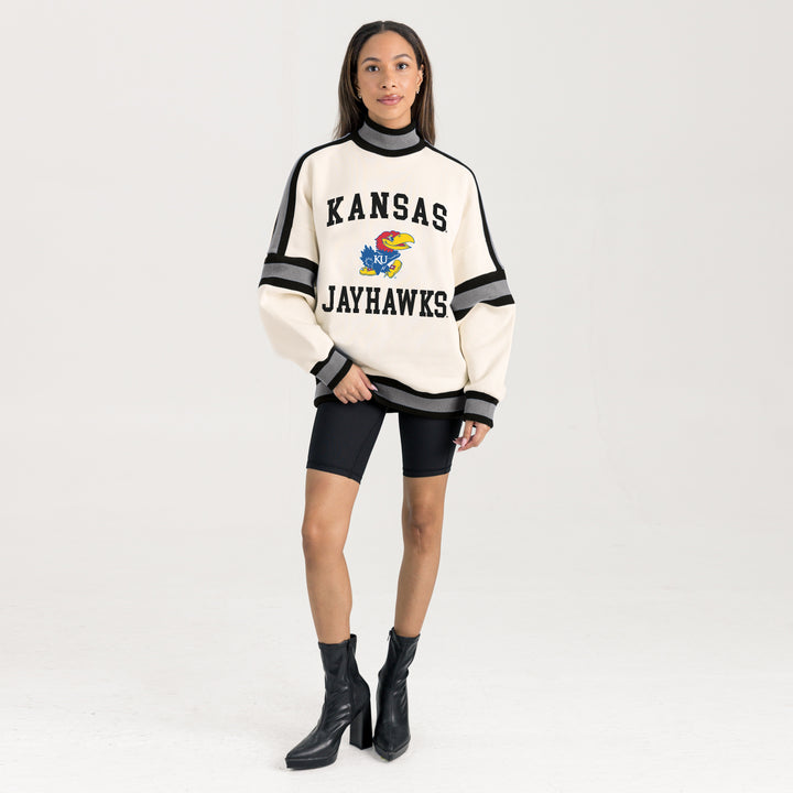 Kansas Jayhawks Oversized Turtleneck Pullover